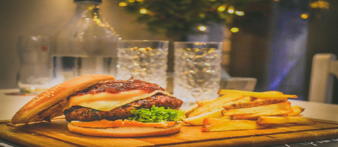 Chiness burger float on the table